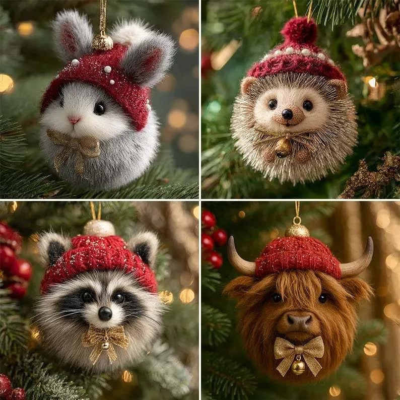 🐇Cozy Woodland Animal Christmas Ornaments