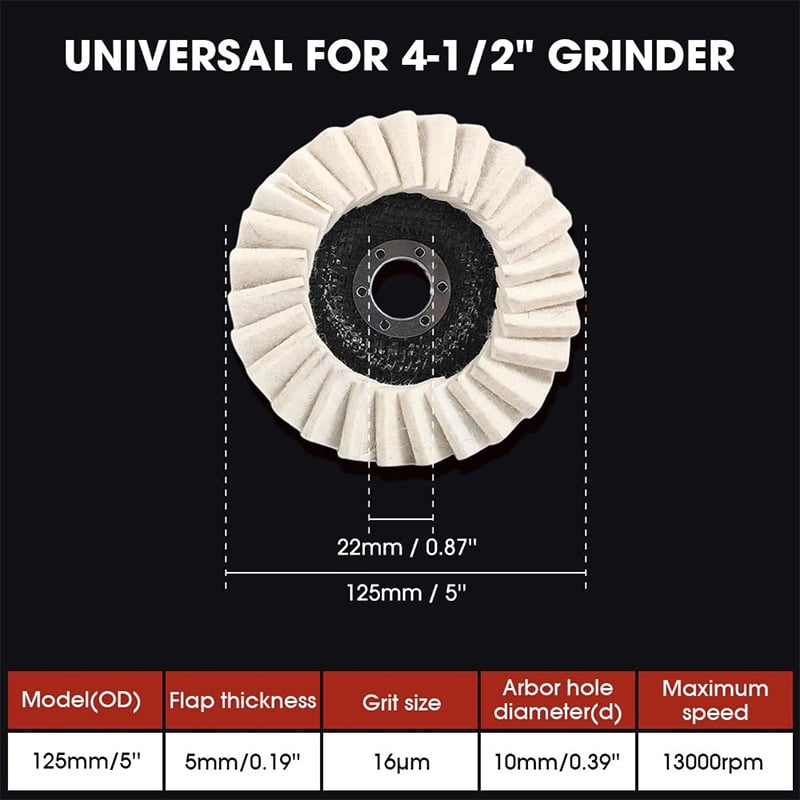 🔥Last Day 48% OFF- Premium Wool Felt Polishing Flap Disc for Angle Grinders