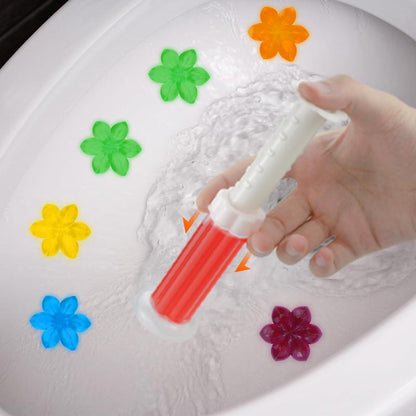Toilet Gel Stamp, 3 Pack/42 Toilet Stamps,Toilet Bowl Stamp Gel, Toilet Gel Refills, Toilet Refresh Flower Scent Gel, Includes Dispenser and Gel, 3 Pack/set Last for three Month (Colors selected randomly)