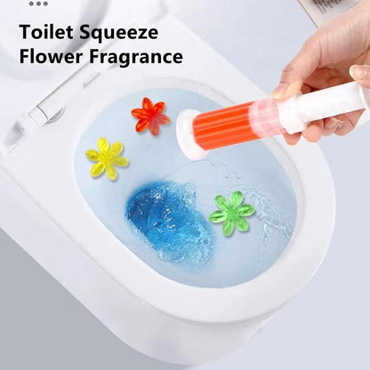Toilet Gel Stamp, 3 Pack/42 Toilet Stamps,Toilet Bowl Stamp Gel, Toilet Gel Refills, Toilet Refresh Flower Scent Gel, Includes Dispenser and Gel, 3 Pack/set Last for three Month (Colors selected randomly)
