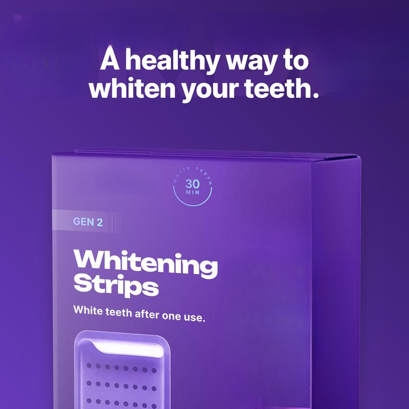 Purple Teeth Whitening Strips - 7/21 Whitening Sessions - Safe - Non Sensitive Teeth Whitening - Peroxide-Free
