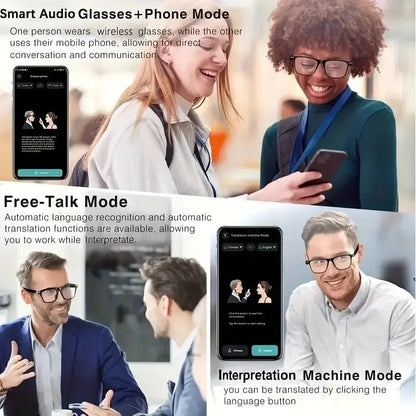 AI Interpretation Smart Glasses🕶️164-Language Translation, Photochromic Lenses,  Hands-Free Audio