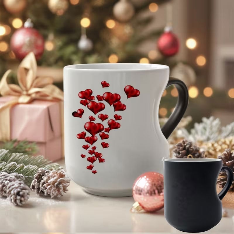 Heat-Activated Magic: The 2-in-1 Color Changing Mug with an Ergonomic Heart-Grip