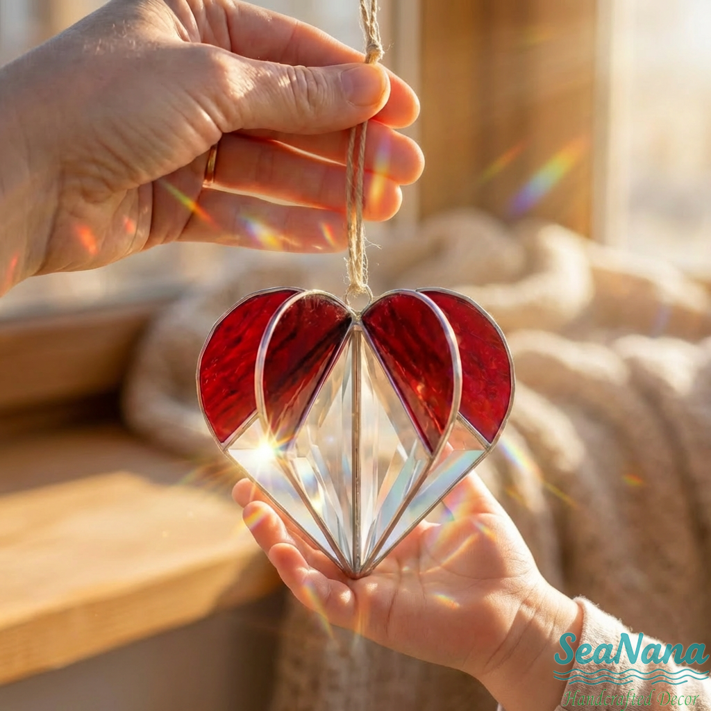 ☀️Colorful Heart-Shaped Glass Suncatcher