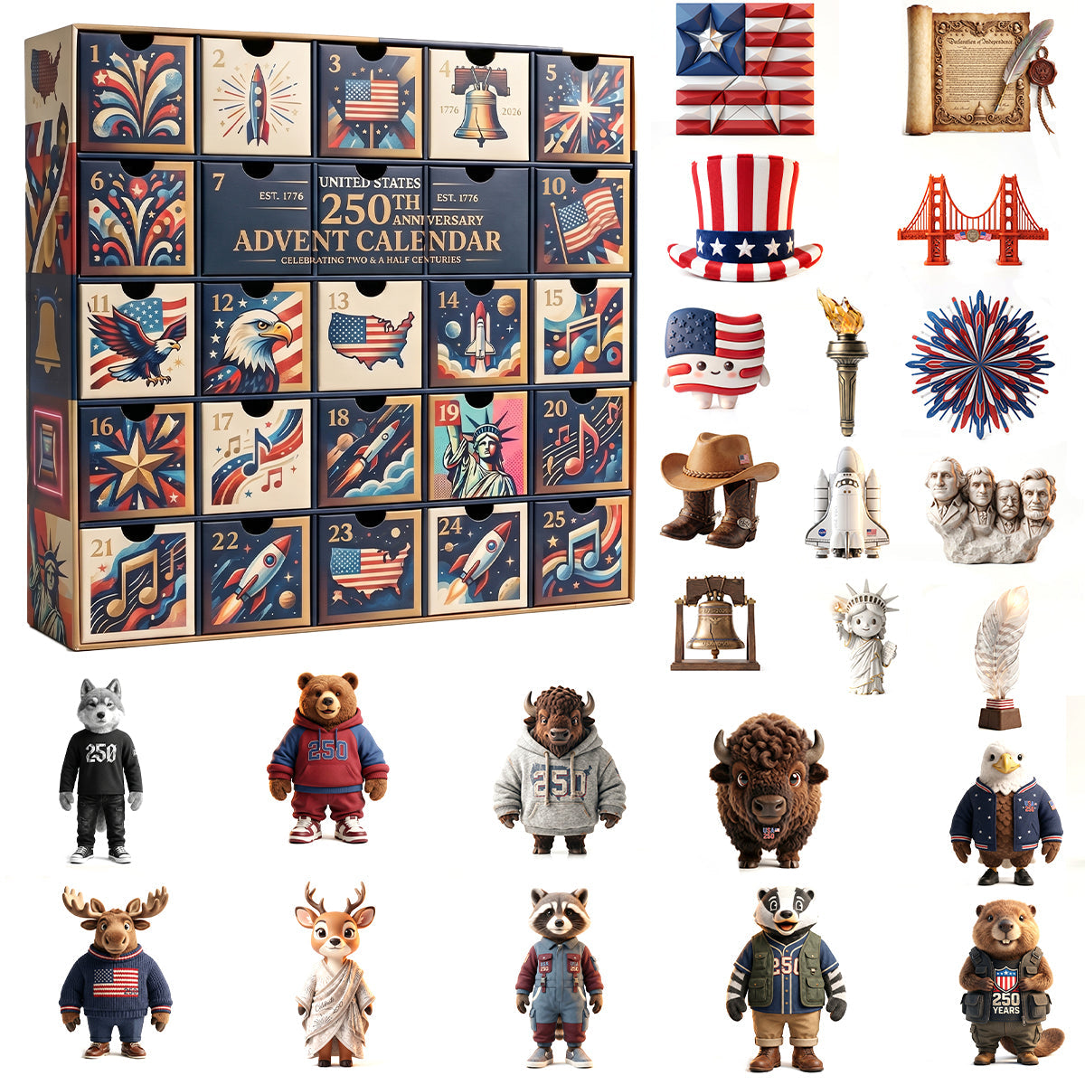 The Ultimate USA 250th Anniversary Blind Box Advent Calendar! 🇺🇸🦅 (25 Days of Surprises)