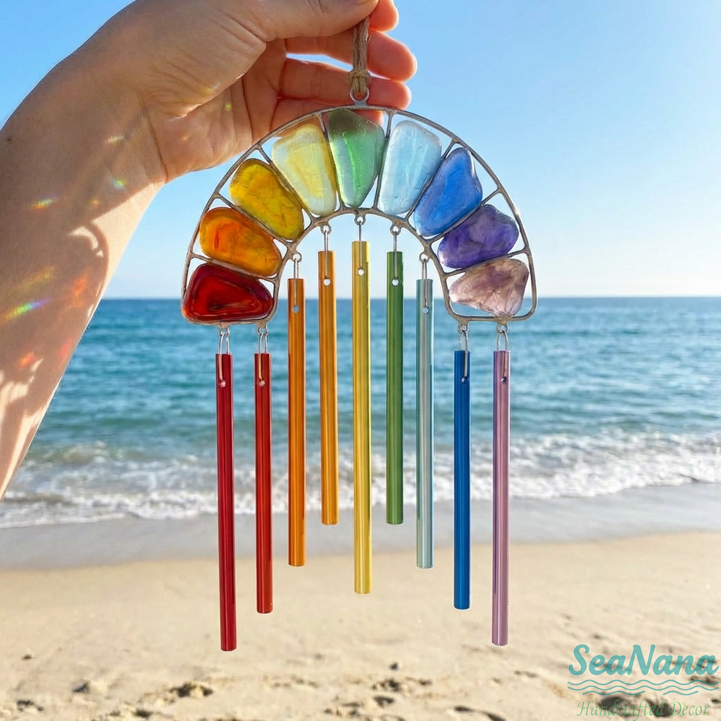 🌈Rainbow Magic in Sunlight! ✨-Handcrafted wind chimes