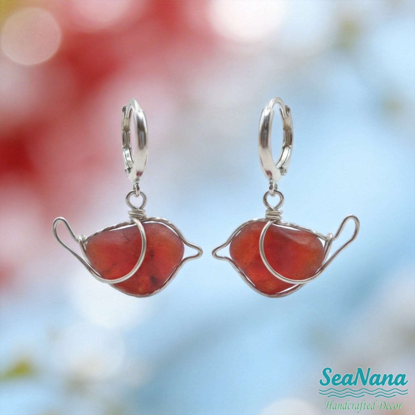 💐🐦Chirp of Spring: Handmade Sea Glass Bird Earrings – Wear the Joy of Nature