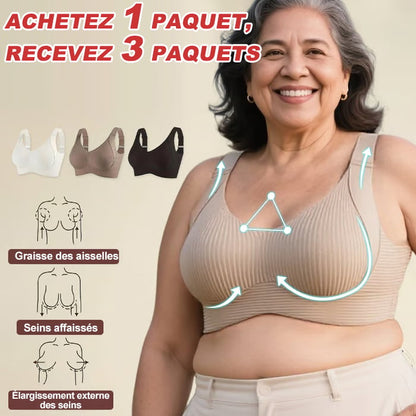 🎁 Dernier jour : Achetez 1, recevez 3 packs 🔥 Soutien-gorge push-up sans armatures ultra gainant, confort toute la journée, fini le relâchement (lot économique de 3)