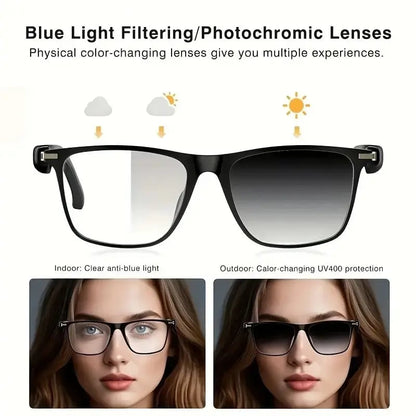 AI Interpretation Smart Glasses🕶️164-Language Translation, Photochromic Lenses,  Hands-Free Audio