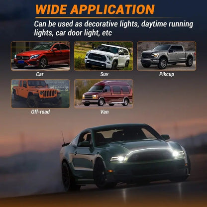 🚗LED light strips for car hood gaps