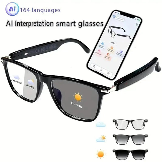 AI Interpretation Smart Glasses🕶️164-Language Translation, Photochromic Lenses,  Hands-Free Audio