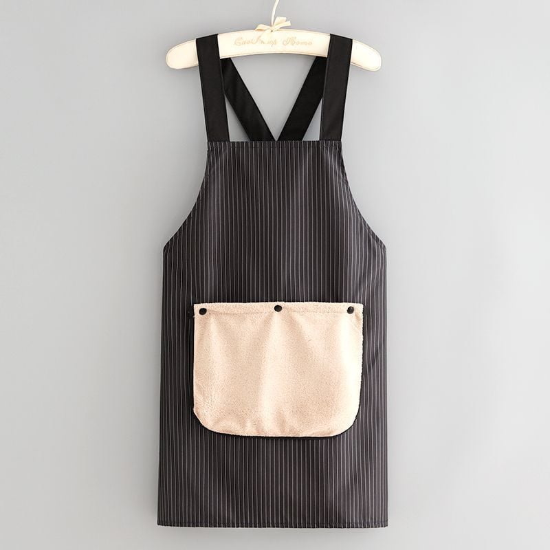 Cross-Back Striped Apron with Built-In Towel Pocket 🧺✨