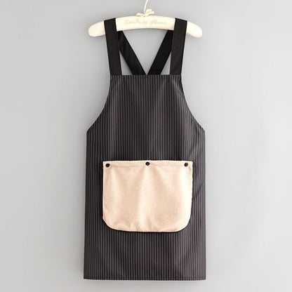 Cross-Back Striped Apron with Built-In Towel Pocket 🧺✨