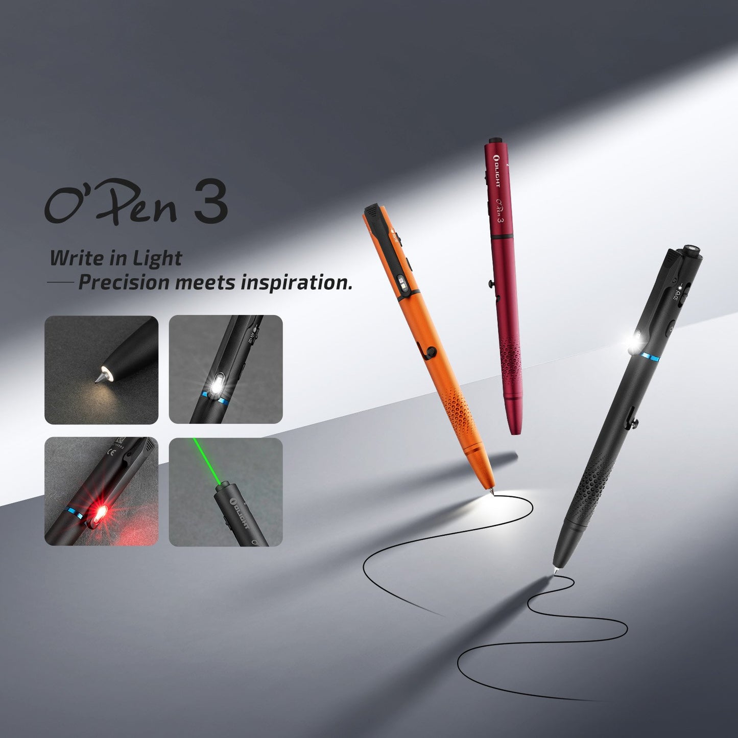 49% OFF This Week 🎉🎉O'Pen 3 Multifunctional Pen Light with 120 Lumens & Green Laser
