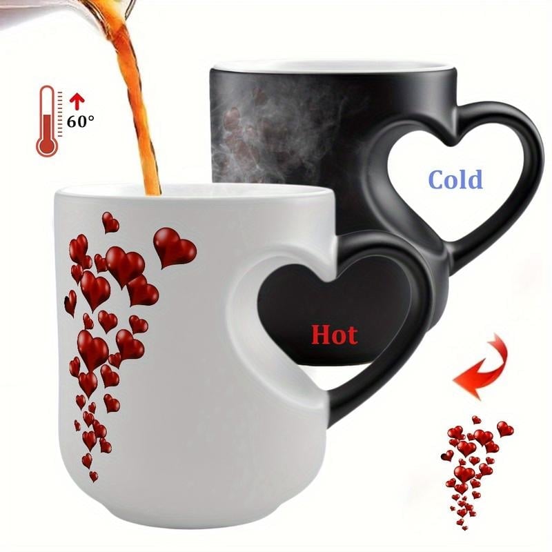 Heat-Activated Magic: The 2-in-1 Color Changing Mug with an Ergonomic Heart-Grip