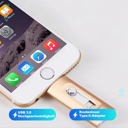 🎁LETZTER TAG VERKAUF 49% RABATT⚡3-in-1-Flash-Laufwerk, tragbarer Highspeed-USB-3.0-Speicher