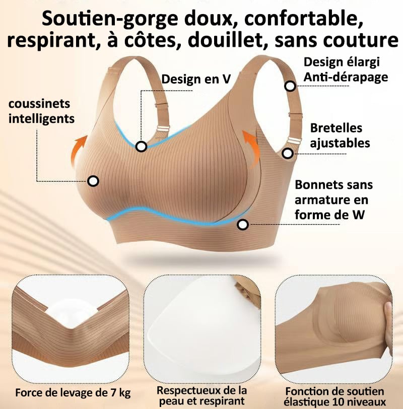 🎁 Dernier jour : Achetez 1, recevez 3 packs 🔥 Soutien-gorge push-up sans armatures ultra gainant, confort toute la journée, fini le relâchement (lot économique de 3)