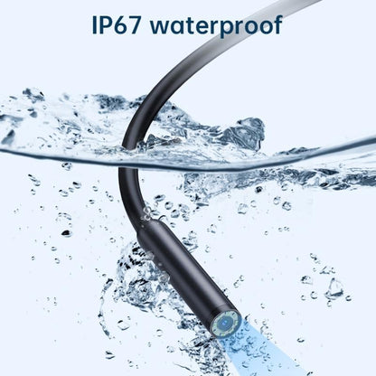 16.4ft Endoscope Camera with Light for iPhone and Android, 480P HD IP67 Waterproof Borescope with 8 Adjustable LED Lights, Semi-Rigid Snake Camera, 8mm Black, Diagnostic Tool