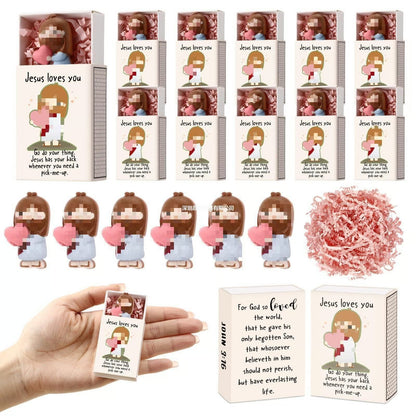 🙏💝12 PCS Mini Jesus Loves You Figurines Gifts✨