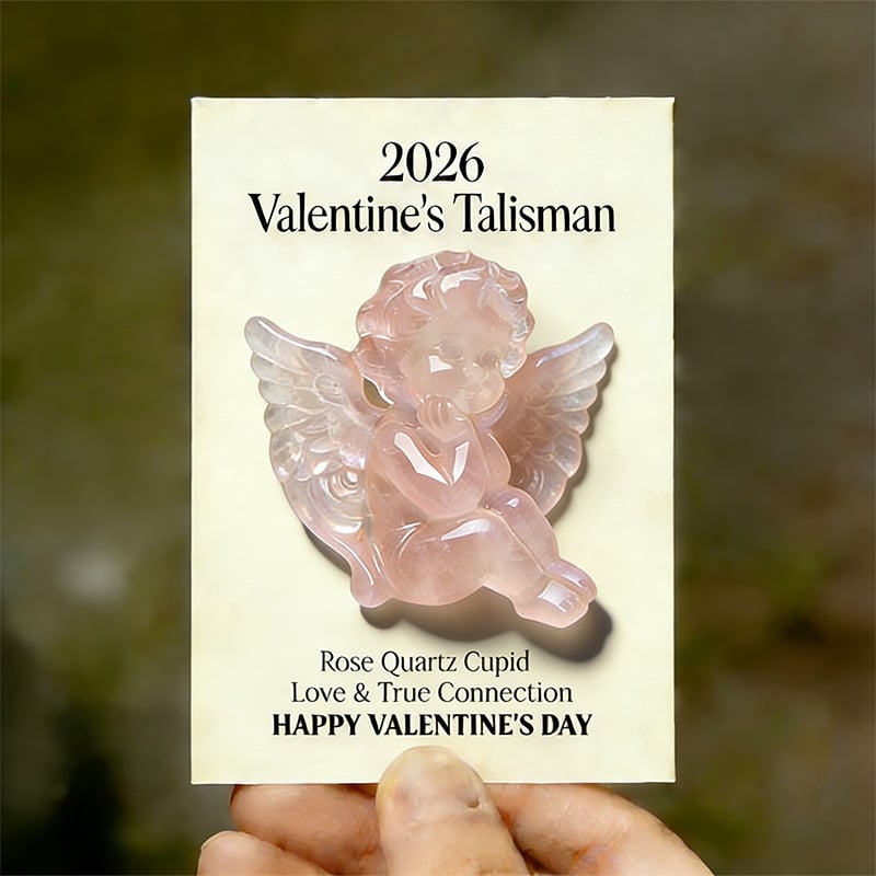 💘2026 Valentine's Talisman: Rose Quartz Cupid — A Symbol of Loving Guardian & Heartfelt Connection🎁Perfect for Lovers, Family & Kids!
