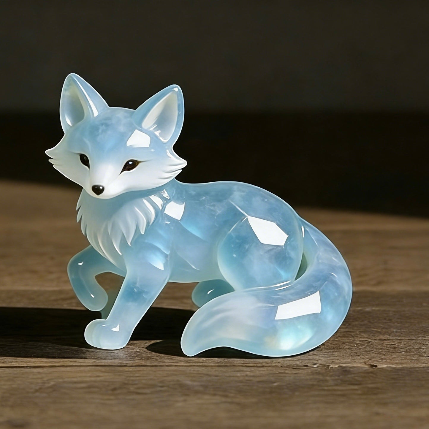 🌟 Hand-Carved & Hand-Painted Moonstone Fox Talisman 🦊🩵 2026 Valentine‘s Symbol of Warmth & Love — Perfect for Lovers, Family & Kids!