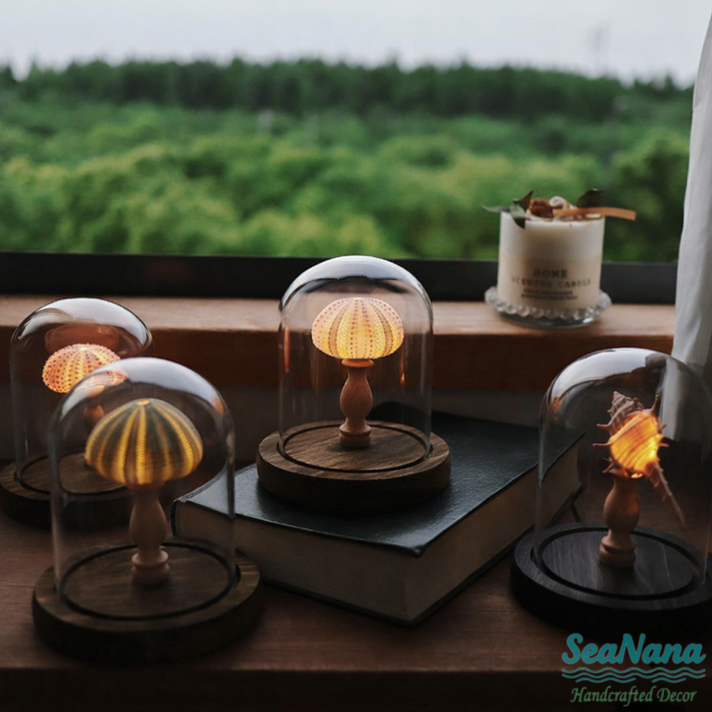 Whispers of the Sea Lamp: Unique Shell & Urchin Night Lights