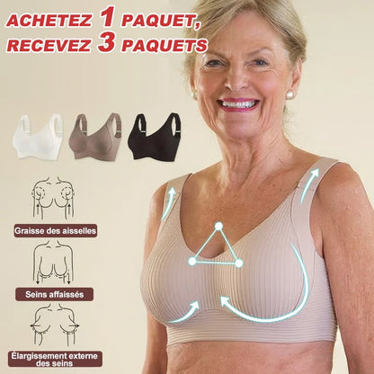 🎁 Dernier jour : Achetez 1, recevez 3 packs 🔥 Soutien-gorge push-up sans armatures ultra gainant, confort toute la journée, fini le relâchement (lot économique de 3)