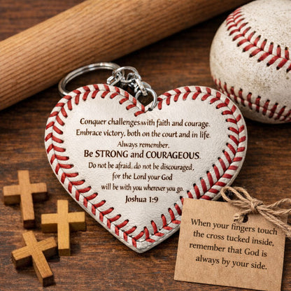 ⚾️The Perfect Game Day Accessory - Hand-stitched feel Heart Baseball Keychain