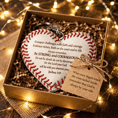⚾️The Perfect Game Day Accessory - Hand-stitched feel Heart Baseball Keychain