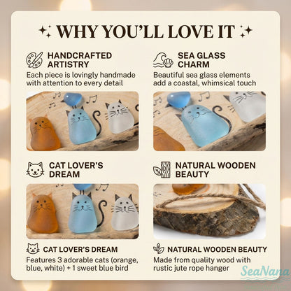 😻💕 Super Cute Sea Glass Cat Wall Hanging ✨🐾