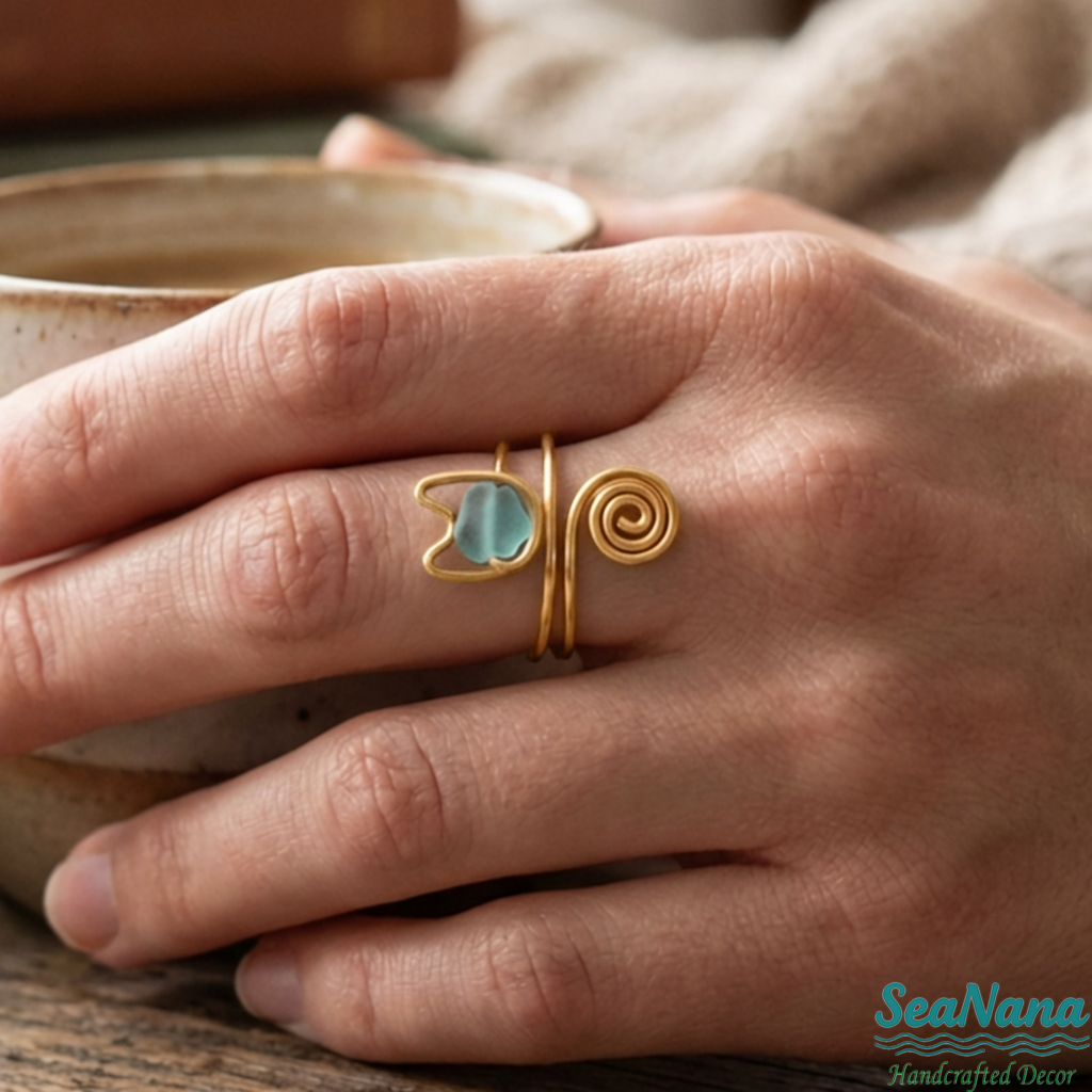 🐱 Meow & Glow: Artisan Sea Glass Cat Jewelry Set – Carry Your Cat's Spirit