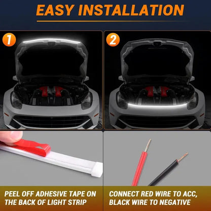 🚗LED light strips for car hood gaps
