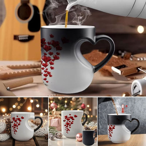 Heat-Activated Magic: The 2-in-1 Color Changing Mug with an Ergonomic Heart-Grip