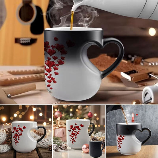 Heat-Activated Magic: The 2-in-1 Color Changing Mug with an Ergonomic Heart-Grip