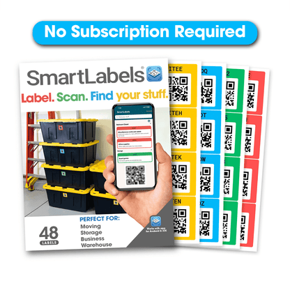 Original Color-Coded Scannable QR Labels (48 Pack)