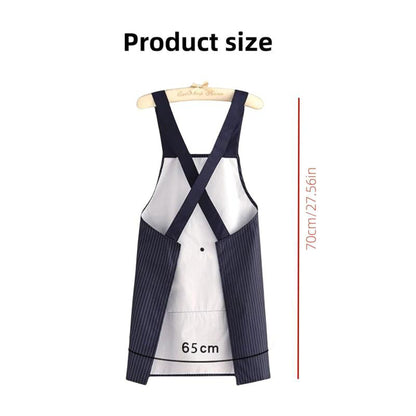 Cross-Back Striped Apron with Built-In Towel Pocket 🧺✨