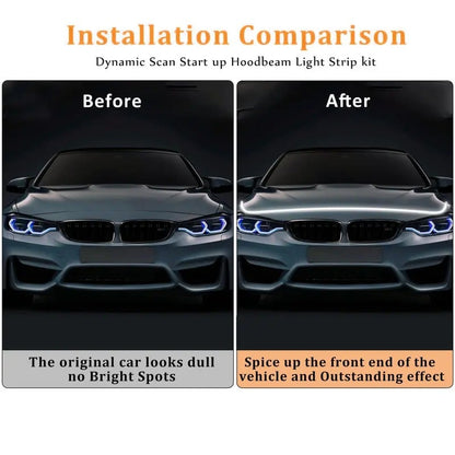 🚗LED light strips for car hood gaps