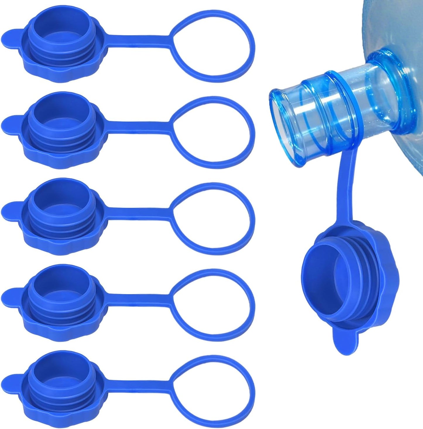 🔥Hot Sale 48% OFF🔥5 PCS 3 & 5 Gallon Water Jug Cap, Upgrade Reusable Replacement Caps, Non Spill Lids for 55mm Water Bottle